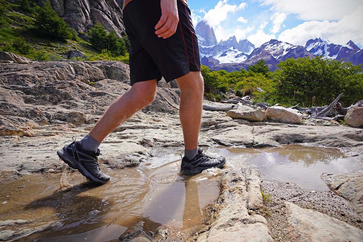 on hiking shoes